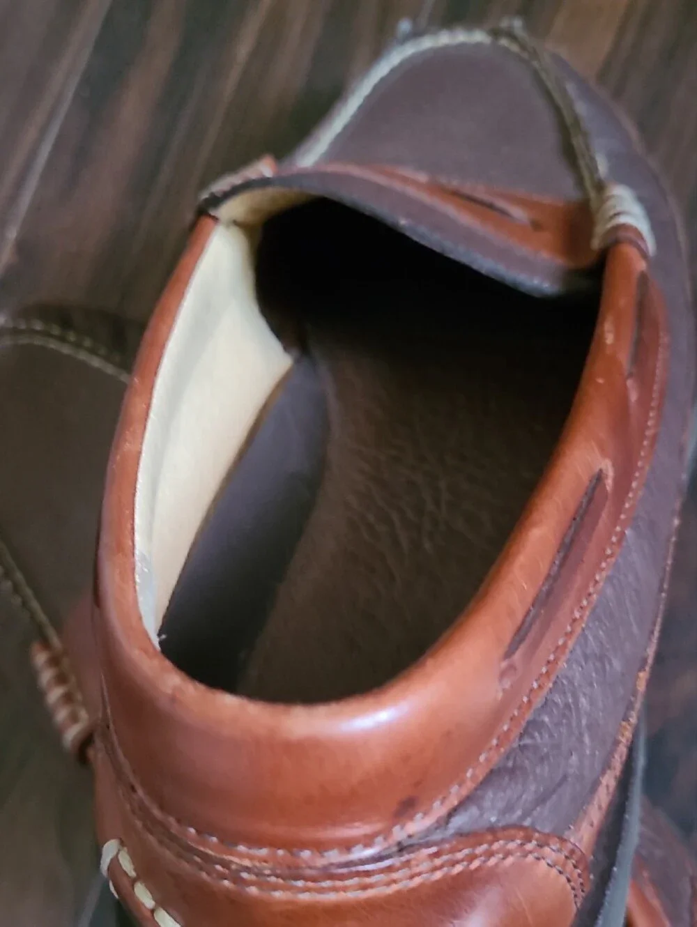 L.L. Bean Two-Tone Brown and Tan Leather Penny Loafers